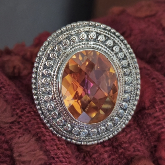 NICKY BUTLER Designer NB 925 Sterling Silver Honey Quartz Bold Ring Size 6 NWT - Picture 12 of 14